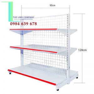 Kệ siêu thị đôi lưng lưới cao 1.2m x dài 1.2m