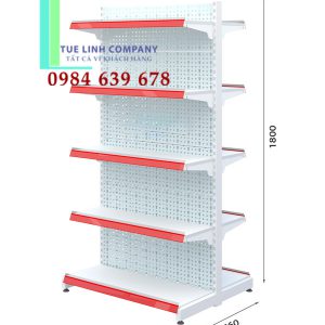 kệ siêu thị đôi tôn đục lỗ cao 1.8m x dài 0.9m