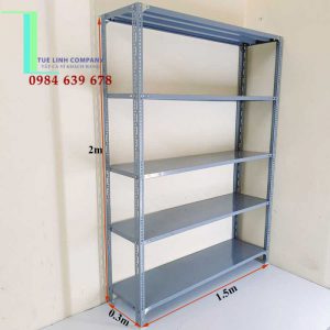 Kệ sắt V lỗ cao 2m x rộng 0.3m x dài 1.5m