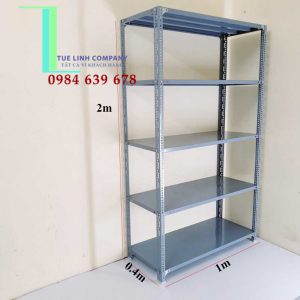 Kệ sắt V lỗ cao 2m x rộng 0.4m x dài 1m