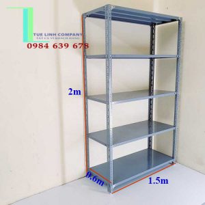 Kệ sắt V lỗ cao 2m x rộng 0.6m x dài 1.5m